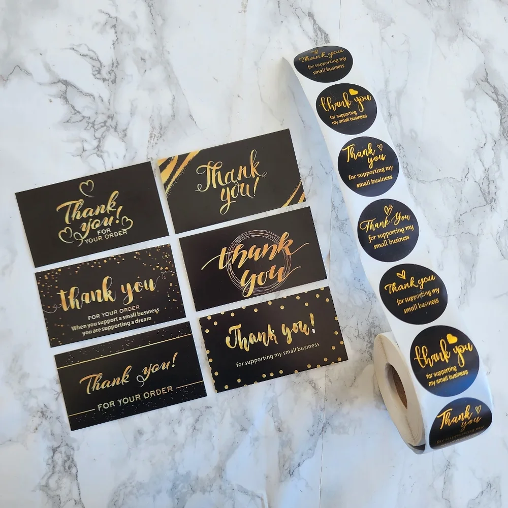 100 Pieces Thank you cards and Stickers Sale